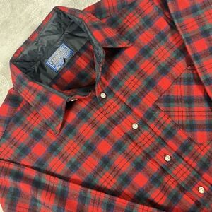 Pendleton Pure Virgin Wool Flannel‎ Shirt Mens Med VINTAGE Cabin Core Lumberjack